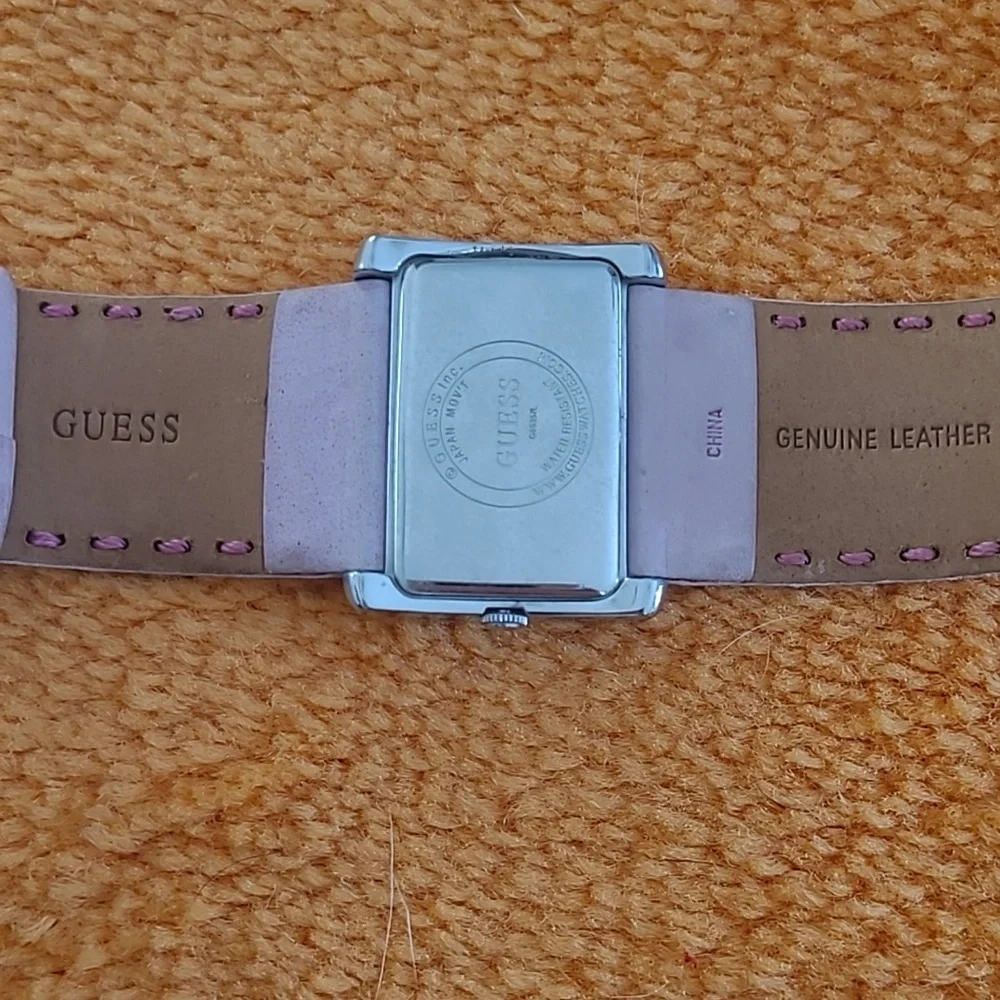 GUESS TANK Silver and Pink Women's Watch
